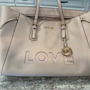 Michael Kors Pink Tote with LOVE Detail
